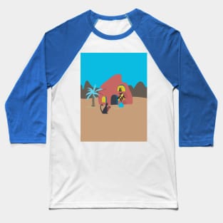 Cats Enjoying a a Sunny Day on a Mediterranean Patio Baseball T-Shirt